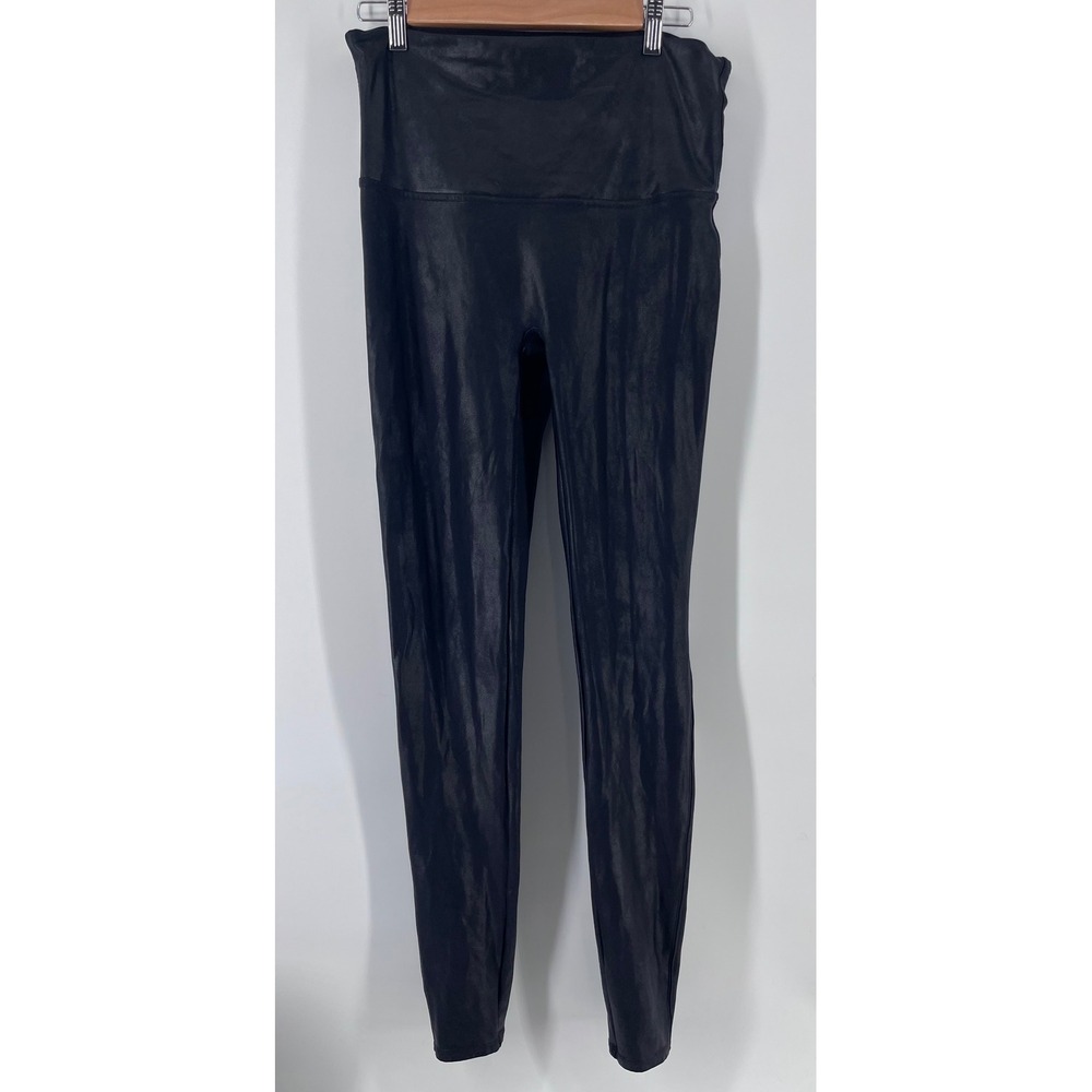 Spanx Faux Leather Leggings Black High Rise Tall Size 1X 1TG Shapewear Leggings